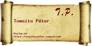 Tomsits Péter névjegykártya