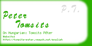 peter tomsits business card
